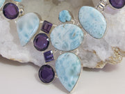 Amethyst Quartz and Larimar Necklace