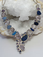 Purple and Lavender Amethyst Quartz and Opal Necklace