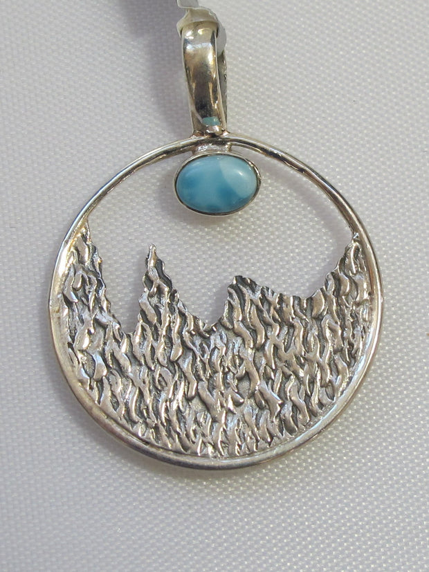 Larimar and Sterling Pendant 2
