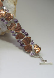 Native Copper and Amethyst Quartz Bracelet