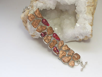Native Copper and Blister Pearl Bracelet