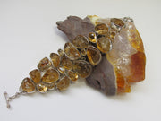 Natural Polished Rough Citrine Quartz Crystal Bracelet 1