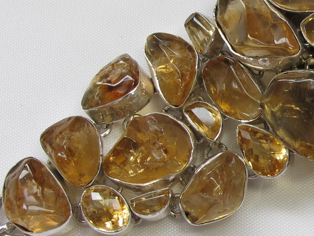 Natural Polished Rough Citrine Quartz Crystal Bracelet 1