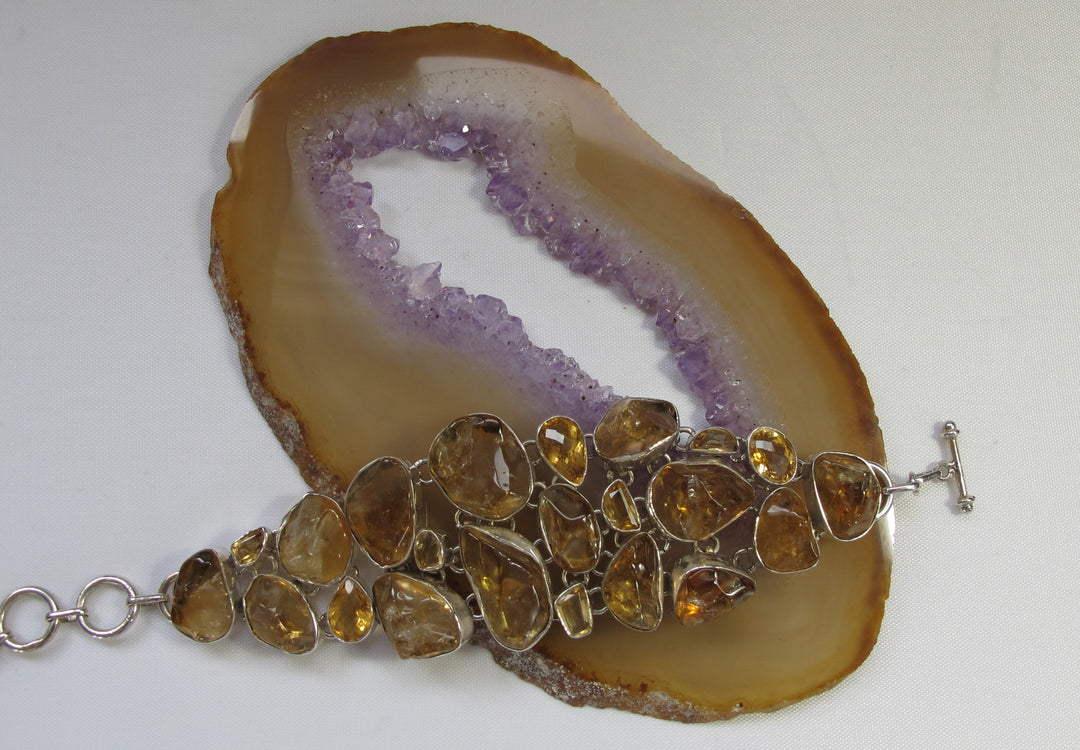 Natural Polished Rough Citrine Quartz Crystal Bracelet 1 – Andrea Jaye ...