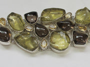 Honey Citrine and Smoky Quartz Crystal Gemstones Bracelet