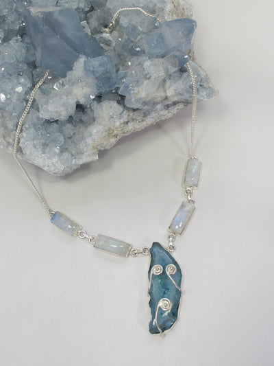 Moonstone and Solar Quartz Necklace