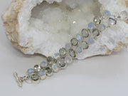 Moonstone and Green Amethyst Quartz Bracelet