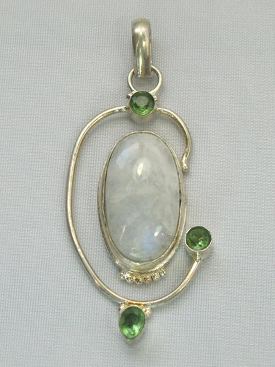 Moonstone Pendant 8 with Peridot