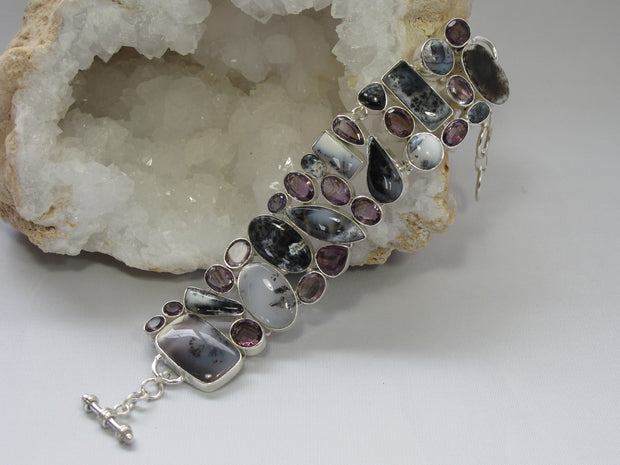 Dendritic Opal Bracelet 2 with Amethyst Quartz