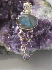 Labradorite Pendant 2 with Amethyst