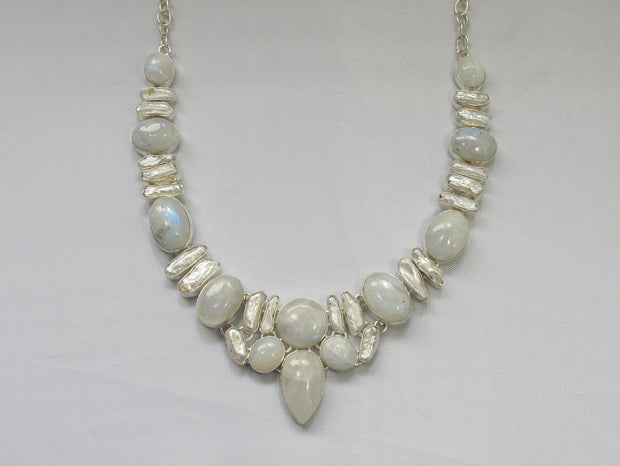 Moonstone and Pearl Necklace 1