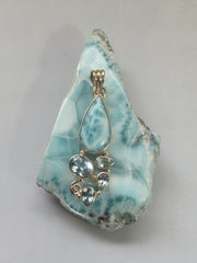 Larimar Pendant 10 with Blue Topaz