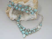 Larimar and Moonstone Bracelet 4 with Blue Topaz