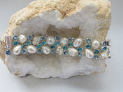 Blue Topaz Bracelet 3 with Pearls