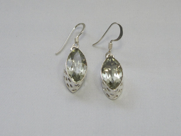 Green Amethyst Quartz Marquis Earring Set