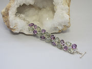 Lavender and Green Amethyst Quartz Bracelet