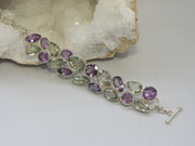 Lavender and Green Amethyst Quartz Bracelet