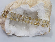 Free-form Citrine Quartz and Sterling Bracelet