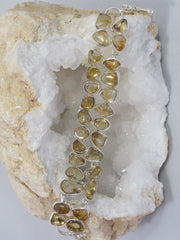 Free-form Citrine Quartz and Sterling Bracelet