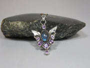 Angel Sterling and Labradorite Pendant 1 with Amethyst Quartz