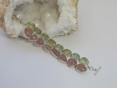 Rose Quartz and Prehnite Bracelet